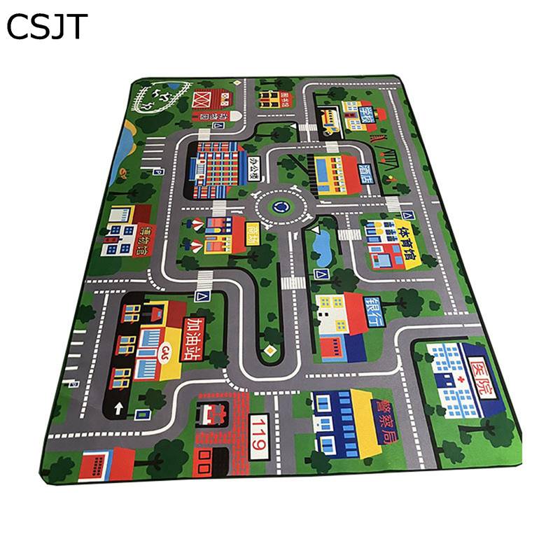 大判 プレイマット ラグマット 軽量 洗える 折り畳み 防音効果 道路柄 ゲーム 掃除易い 吸水 カーペッ..
