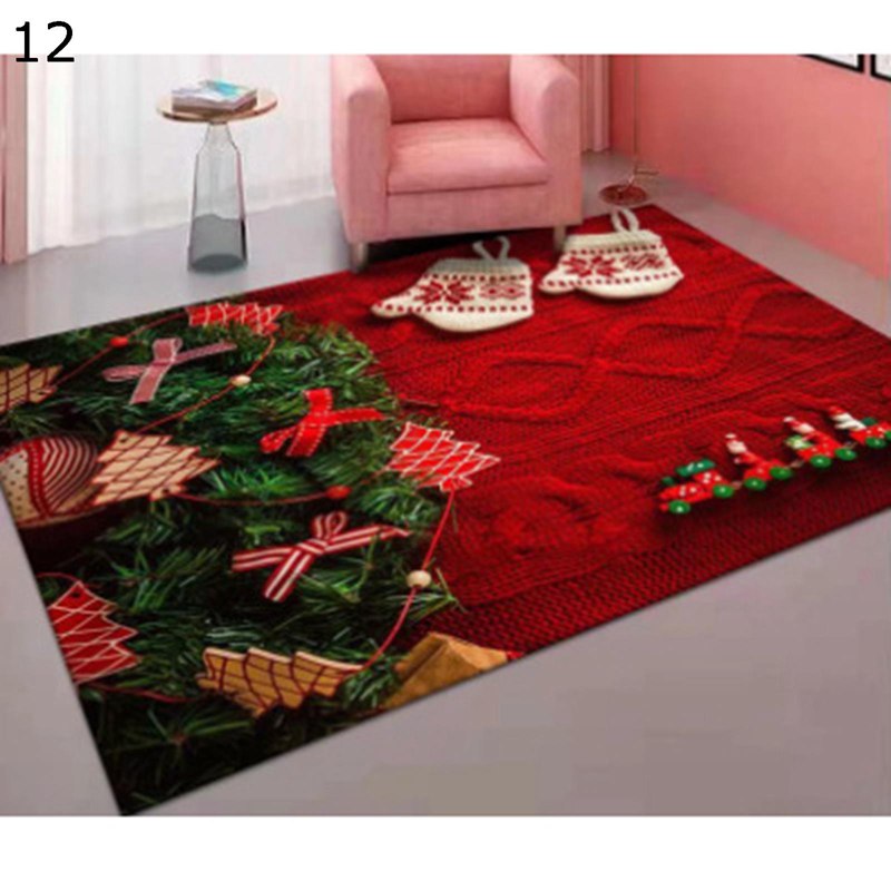 カーペット クリスマス 新年祝いマット マイクロファイバー 3D柄 フロアマット 敷物 薄型 毛が短い 吸水速乾 へたらない 大判 転倒防止 足元から快適 雑貨 ホテル リビング ベッド ルーム 撮影