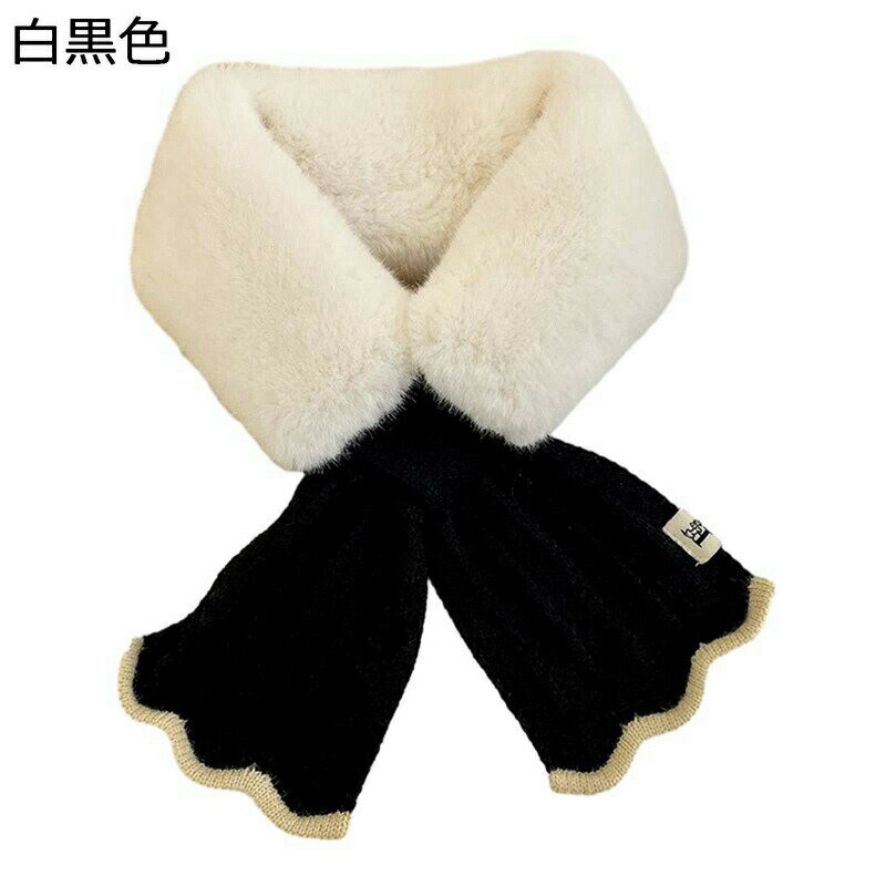 ティペット 付け襟 ニット レディース マフラー 小顔効果 可愛い ファースヌード 防寒 冬物 フェイクフ..