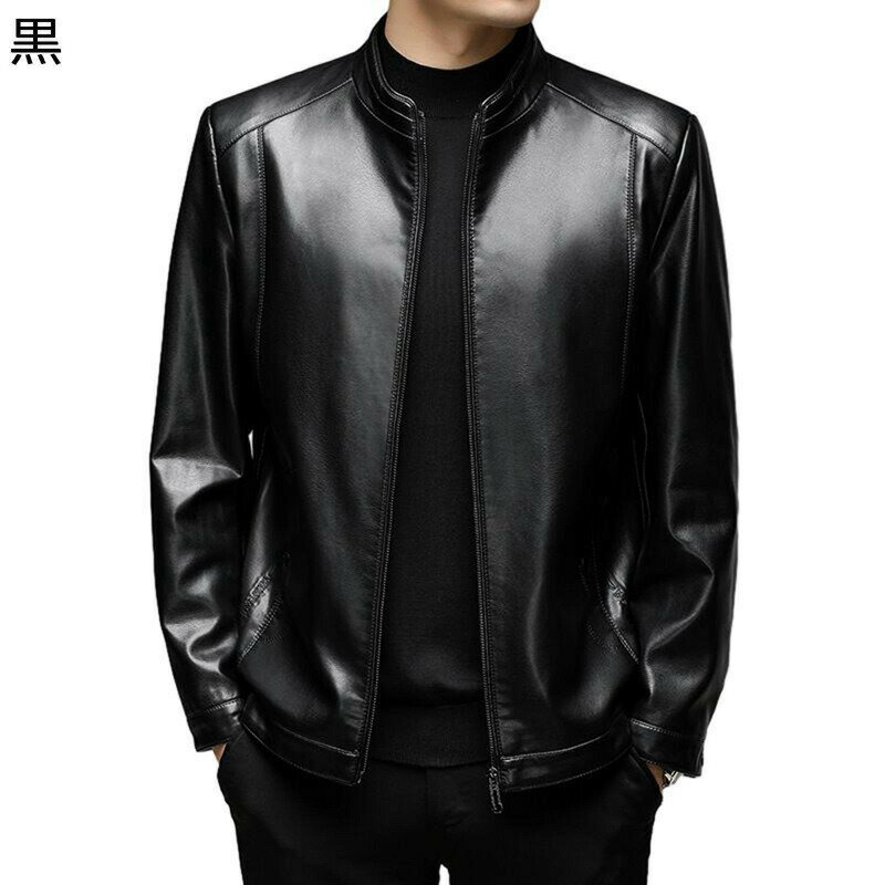 メンズ 革ジャケット 革ジャン アウター フェイクレザー 立ち襟 ビジネス 仕事 通勤 簡約 ブルゾン ジャンパー スタジアム 着痩せ ファッション カジュアル バイク用 春秋 紳士着 大きいサイズ