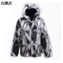 ファーコート ファージャケット 毛皮コート 毛皮ジャケット フード付き 切り替え メンズ レディース シャギー 大きいサイズ 秋冬 厚手 ジャンパー スタジャン モコモコ 贅沢 アンシンメトリー S-6XL