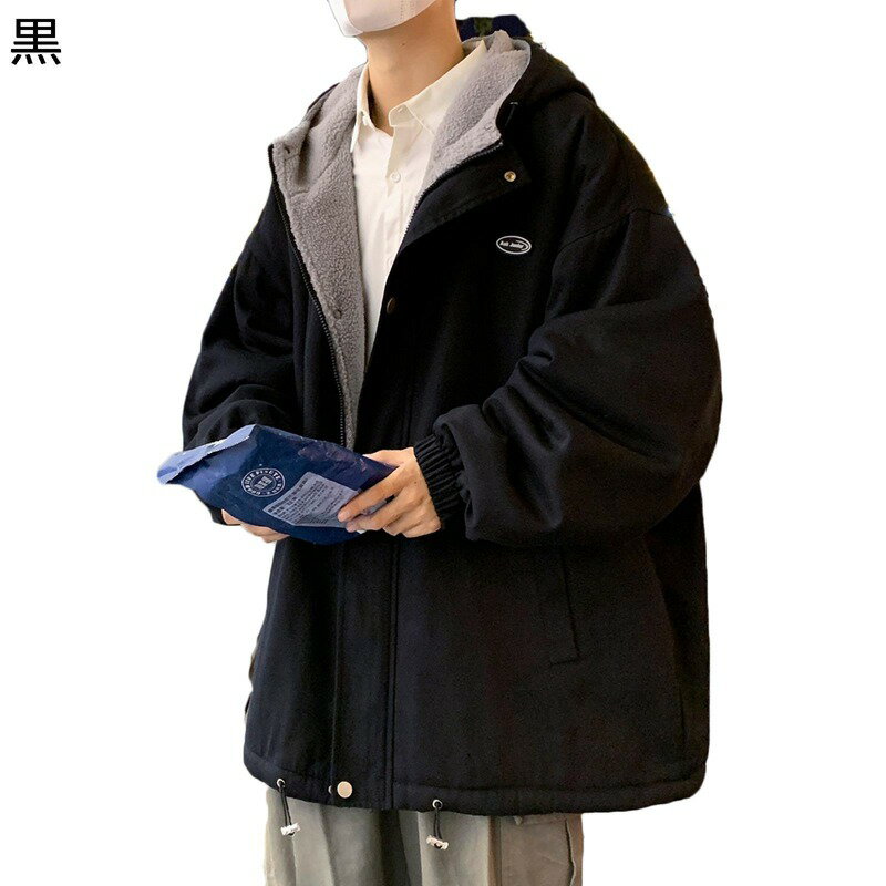 ボアブルゾン メンズコート ジップアップ ジャケット カップル フード付き 防寒服 秋冬着 裏起毛 もこもこ 男女通用 スタジャン ジャンパー 暖かい 厚手 カジュアル アウトドア 会社 学生