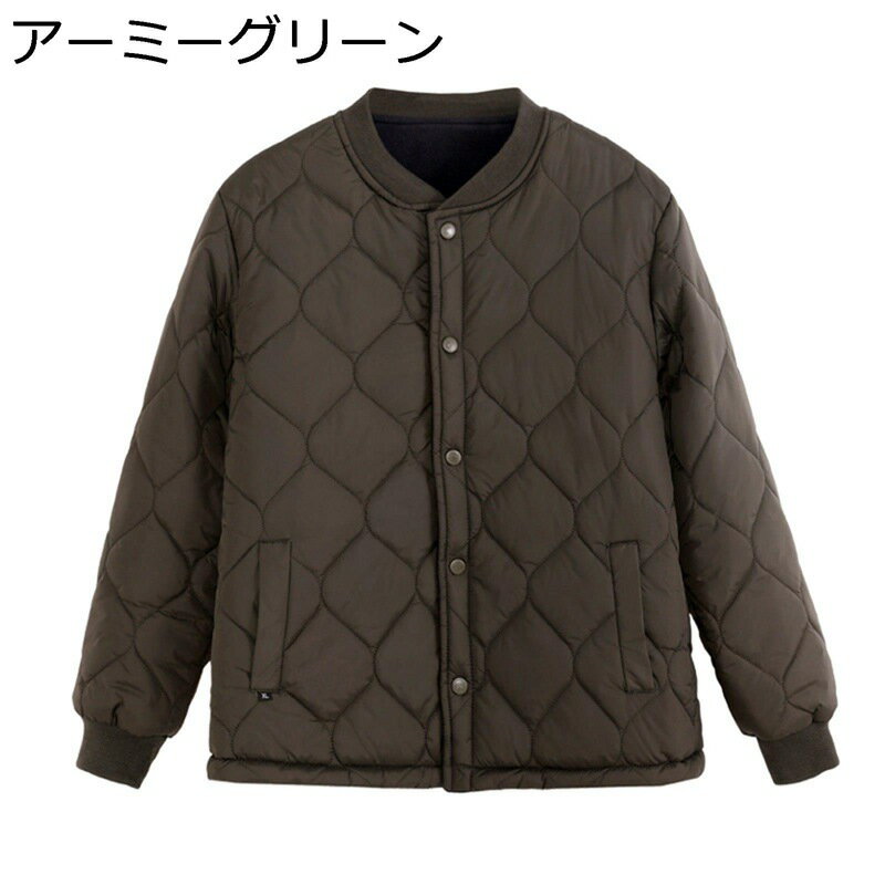 キルティングジャケット メンズ インナーウェア 中綿キルトブルゾン 高齢者 紳士 保温 秋冬 ノーカラー 中綿ジャケット 軽い キルティングアウター 無地 スリム フィット 暖か ジャンパー インナーダウン