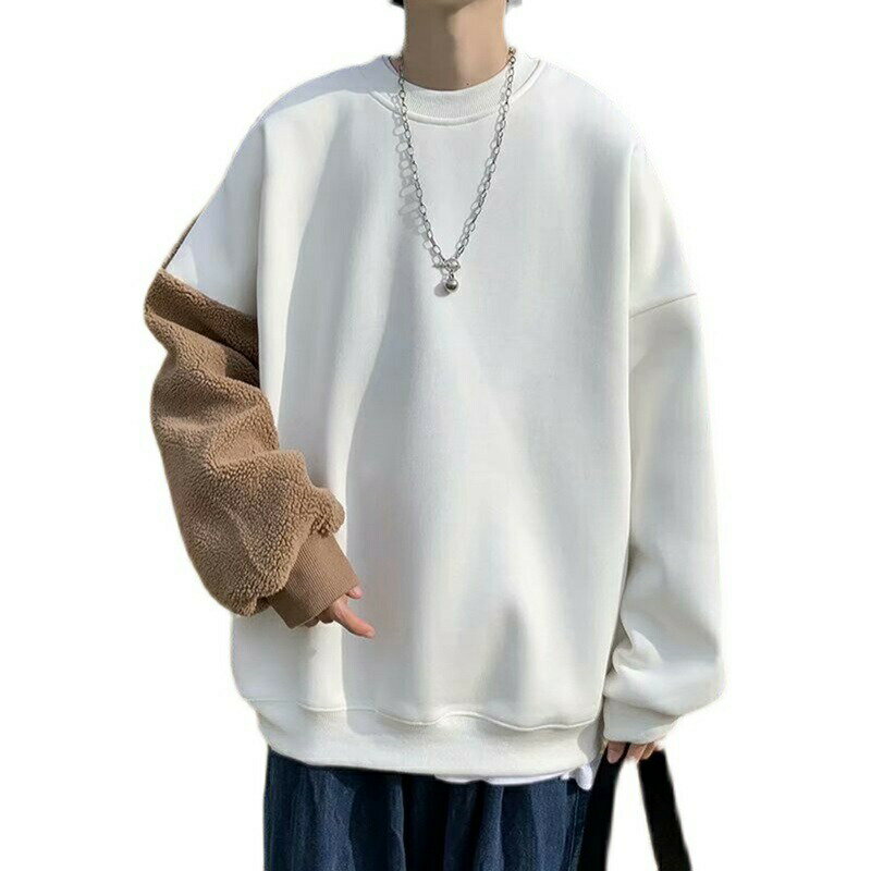 トレーナー ロングtシャツ メンズ 秋服 スウェット 熊 フリース袖 可愛い 男女兼用 オーバーサイズ 長袖 おしゃれ パーカー 丸襟 クルーネック プルオーバー 綿 トップス カジュアル ストリート 原宿系