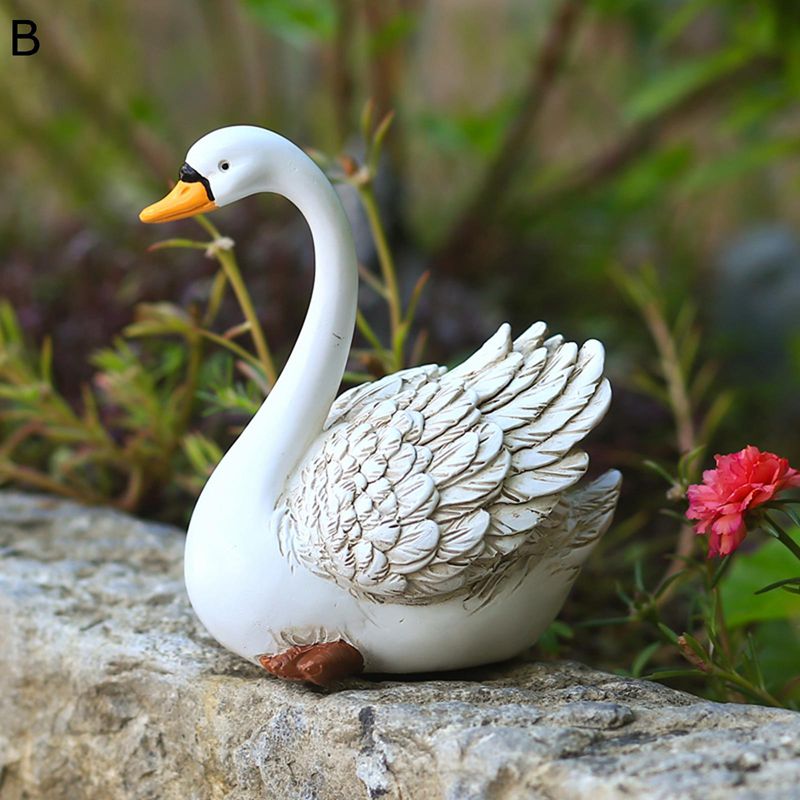 ガーデンオブジェ 白鳥 ハクチョウ 池飾り 置物 ガーデニング雑貨 かわいい ガーデニング 樹脂 装飾 防水 耐久性 園芸雑貨 園芸用品 部屋装飾品 屋外の彫刻の装飾 インテリア 彼女 結婚記念日 ギフト