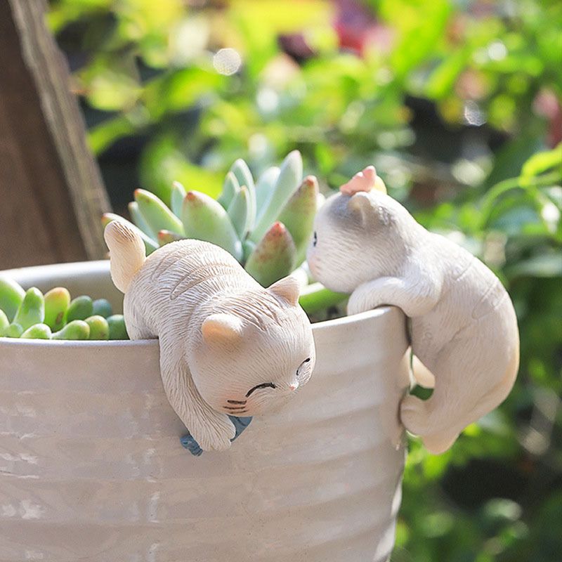 猫 ガーデン装飾 ガーデニング ねこ ネコ ガーデン置物 可愛い 庭 オーナメント 樹脂 プランターに掛ける 多肉鉢 装飾品 防水 耐久 園芸 インテリア雑貨 玄関 お庭 屋内屋外装飾