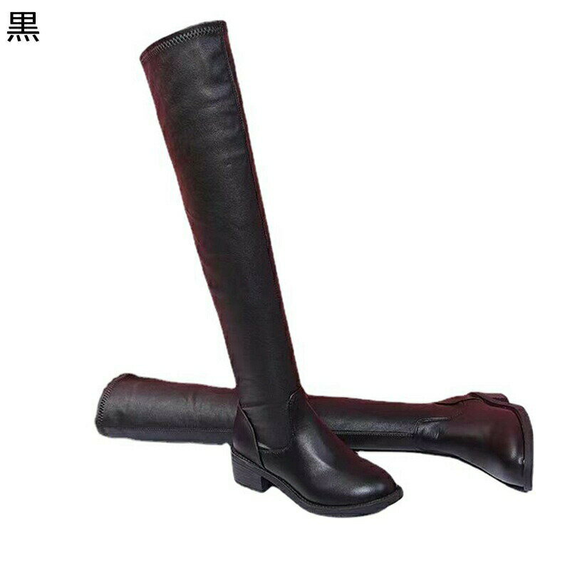 ロングブーツ ニーハイ レディース 騎士ブーツ ストレッチブーツ PUレザー ローヒール 秋冬 脱げない 落ちない 長ブーツ 撥水 セクシー ファッション おしゃれ 歩きやすい 履きやすい 快適