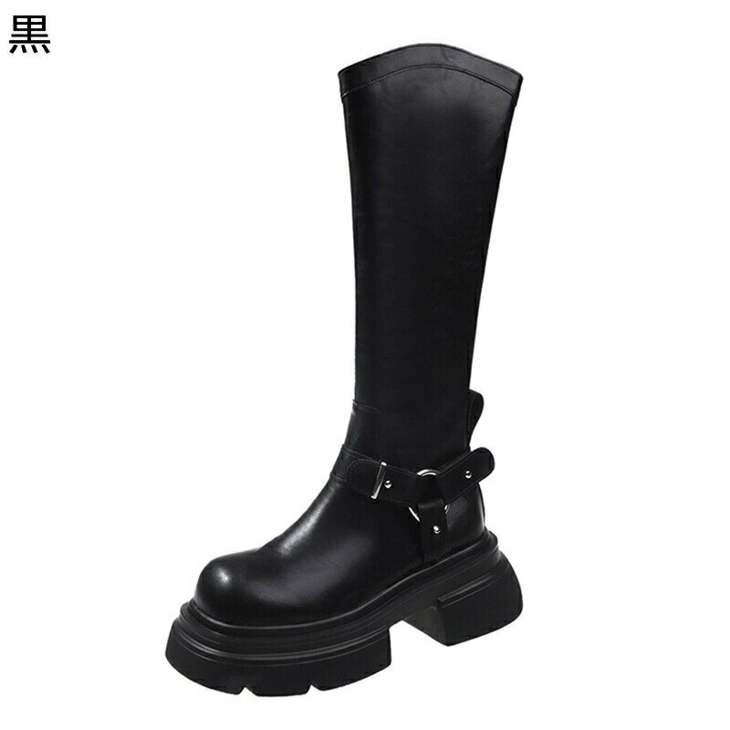 ショートブーツ ロングブーツ レディース 厚底5cm 騎士ブーツ バックジッパー 履きやすい 身長アップ かっこいい バイク 柔らか 安定感 女性 美脚 防水 おしゃれ 痛くない 美脚 軽量 秋冬
