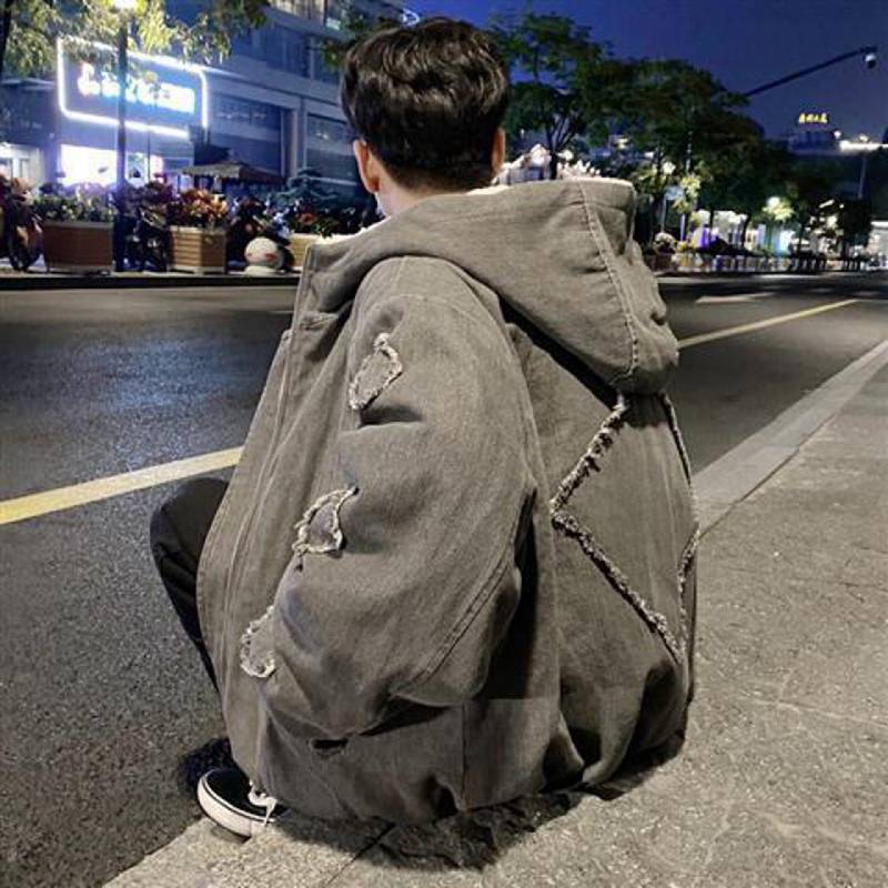 ボアデニムジャケット メンズ ファスナー 裏ボア ブルゾン ボアジャンパー ショート丈コート フード Gジャン ジャンパー 秋冬服 前開け 防寒防風 快適 厚手 カジュアル 男性用 普段用 通勤