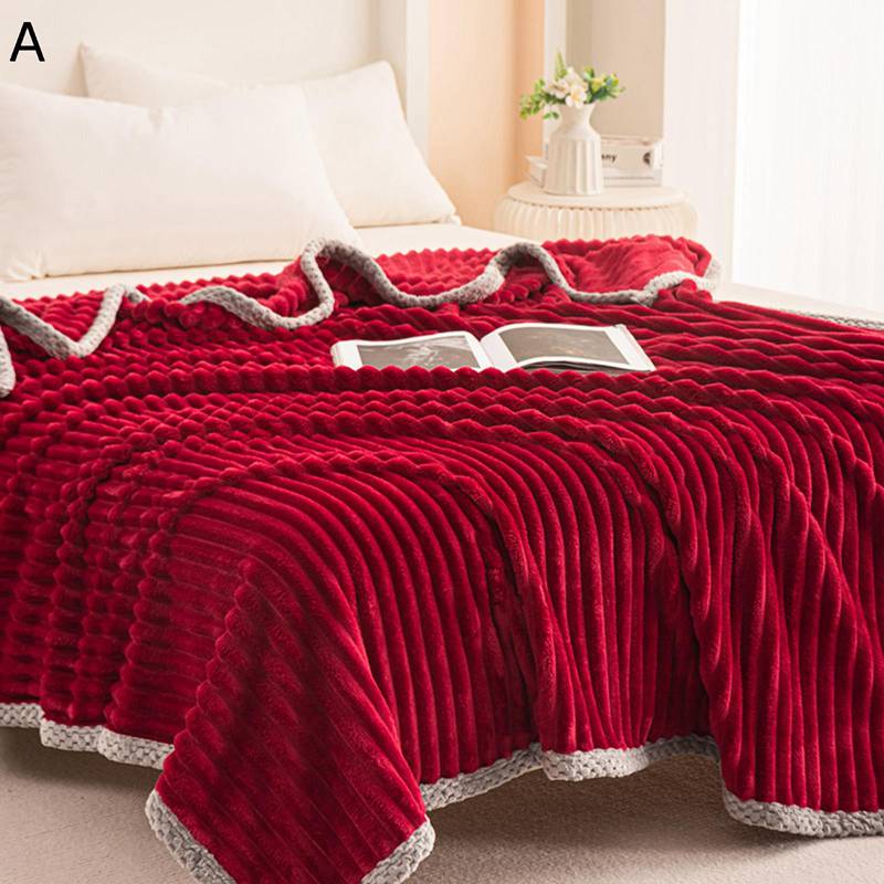 大判毛布 ブランケット フランネル かけふとん 布団 ワッフル ストライプ ボア 凹凸 薄手 寝具 タオル..