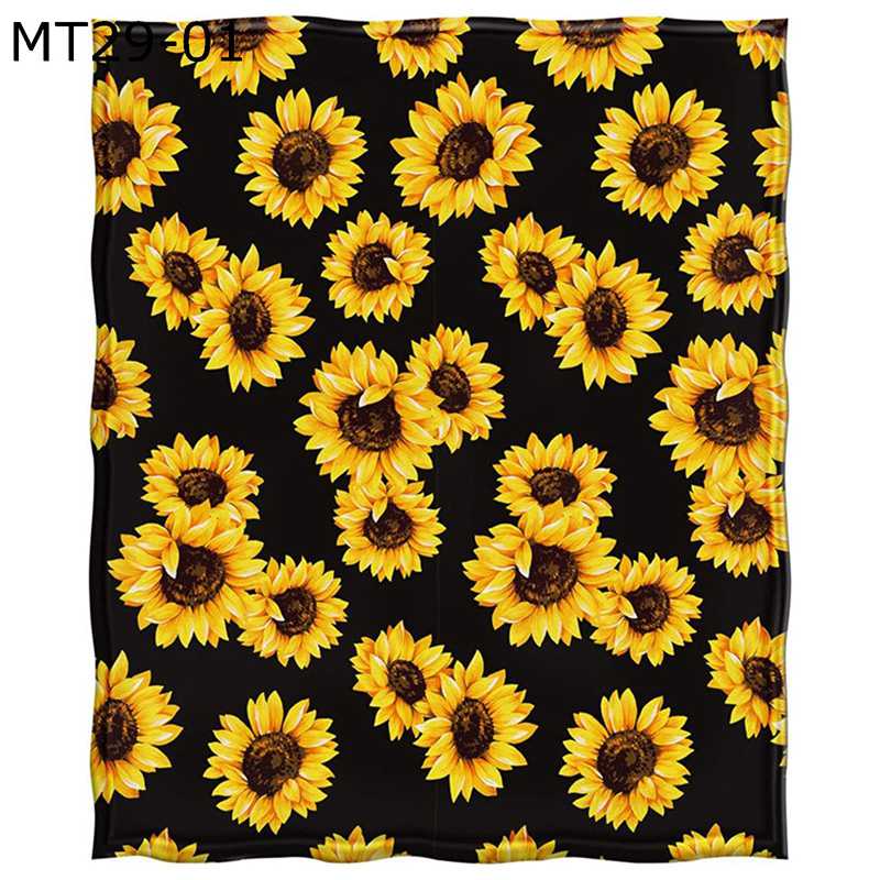 ブランケット 向日葵 ひまわり 掛け毛布 フランネル ひざ掛け 肩掛け 掛けふとん 花柄 インテリア 部屋..