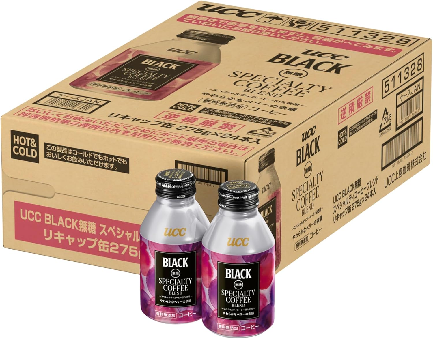 UCC BLACK無糖 スペシャルティコーヒーブレンド リキャップ缶(275g×24本)【UCC ブラック】