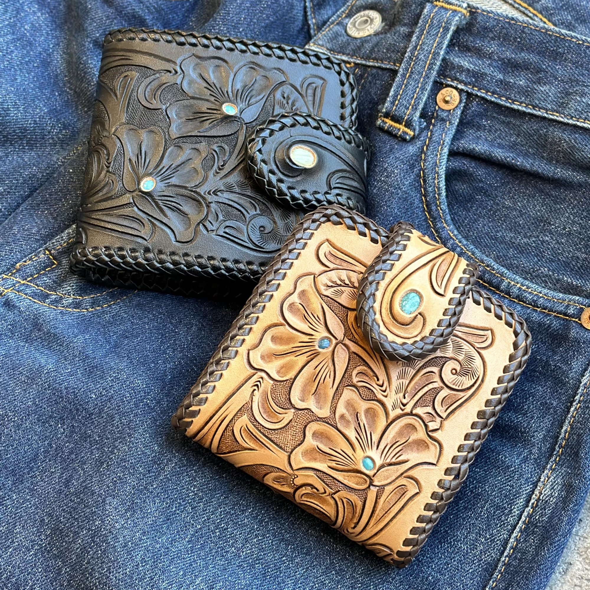 【KC,s】ケーシーズ 二つ折り財布 ビルフォールド レーシング クラフト ターコイズ ライセンスケース付き KNB522 2つ折り ハーフウォレット メンズ ...