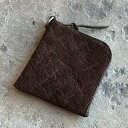 【KC,s】ケーシーズ 限定商品 ミニウォレット Lジップ CRANK エレファント ブラウン 象革 財布 ミニ財布 コンパクトウォレット L字型ジップ L字ジップ 小銭 コインポケット カードポケット カード収納 日本製 おしゃれ ブランド メンズ レディース ブラウン(4)