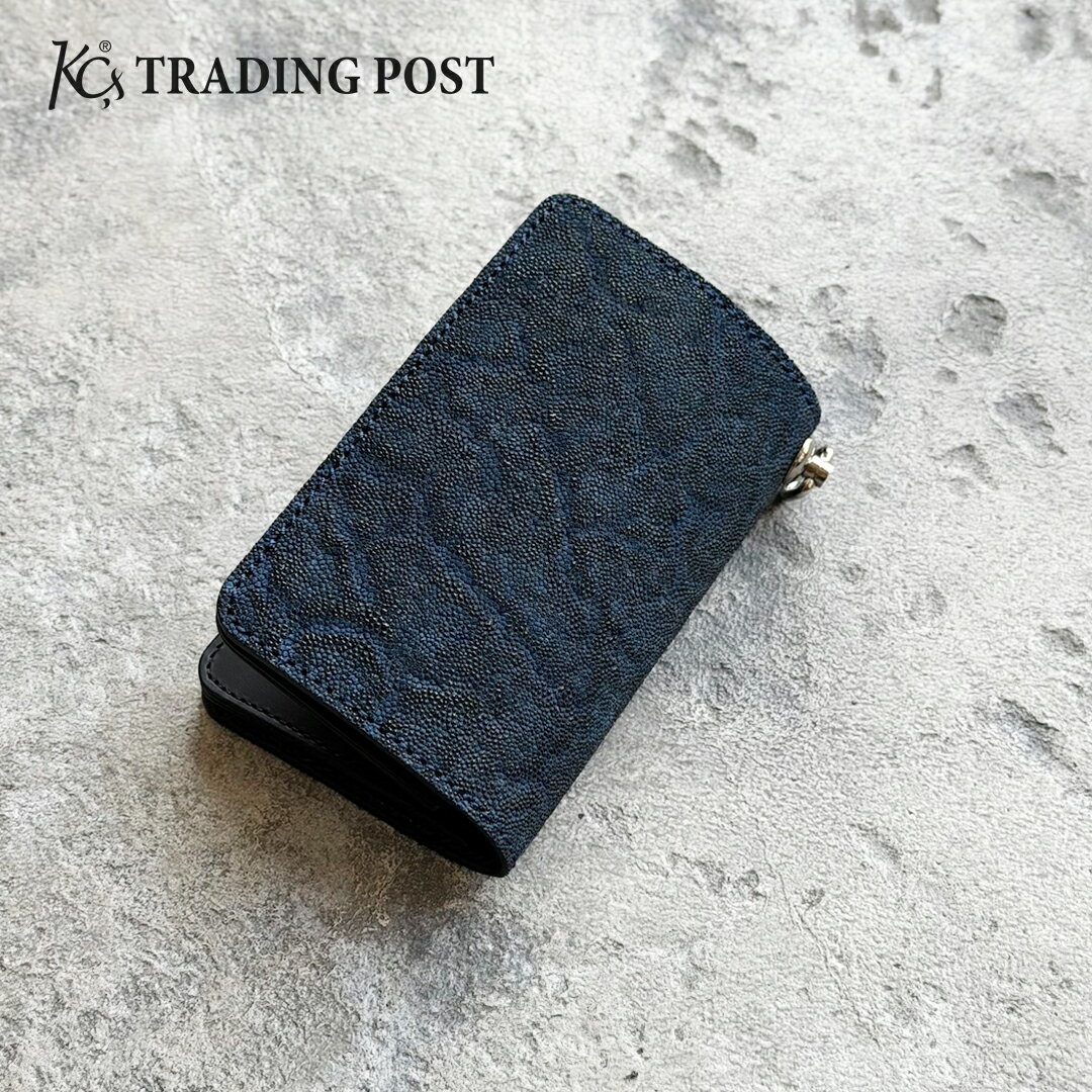 Rakuten - 【KC,s 限定商品】ロングビルフォールド エレノア 姫路黒桟革 エレファント 藍染 財布 コンパクト財布 二つ折り財布 ミドル 小銭入れ 本革 象革 ブランド メンズ レディース 日本製 ケーシーズ ケイシイズ kcs KC's