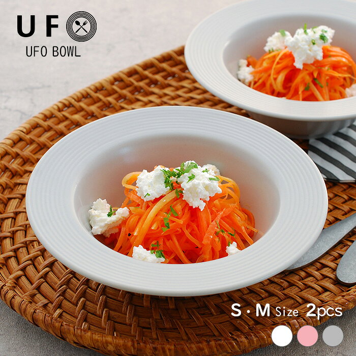 パスタ皿（2枚セット） 盛り付けただけで、まるでレストランに行ったかのようなステキなリム皿！UFO BOWL（UFO ボウル） 日本製 カフェ食器 おしゃれ かわいい お皿 食洗機対応 ラッピング無料 贈り物 ギフト 記念日 深皿 業務用