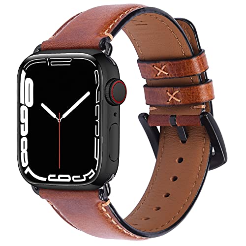 Wristitani Trela アップルウォッチ バンド レザー apple watch バンド iWatch バンド 革 appleウォッチ 皮ベルト 45mm 44mm 42mm 41mm 40mm 38mm腕 時計バンド 本革 アップルうぉっち バンド アップルウォッチ 7 6 SE 54 3 2 1 ビジネスス 交換用 レディース メンズ プレゼ