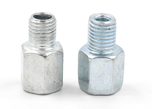 バイク用 ミラー ネジ アダプター シルバー 10mm 正ネジ 逆ネジ 各1個