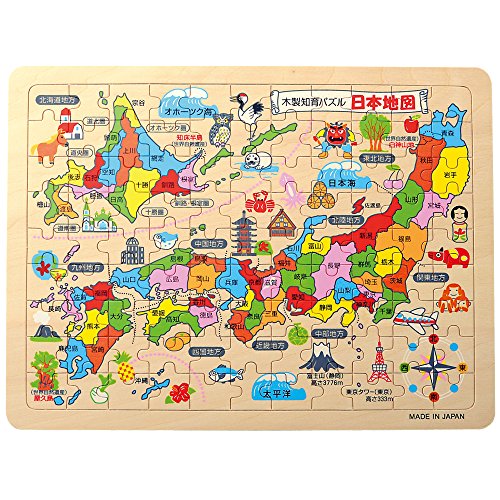 萬洋 日本製 木製知育パズル 日本地図 70-400A