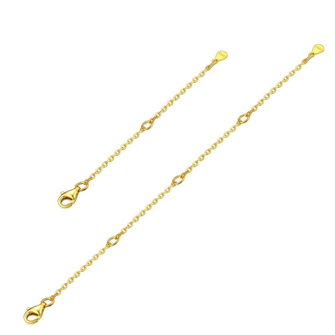 ChicSilver アジャスターチェーン ピンクゴールド 5cm 10cm 2本セット カニカン ネックレス 延長 パー..