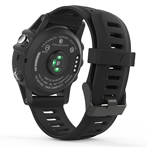 Garmin Fenix 3 バンド - ATiC Garmin Fenix 3 / Fenix 3J HR/Fenix 6X /Fenix 6X Pro/Fenix 5X /Fenix 5X Plus/Garmin D2 Delta PX用ソフト 高級 シリコーン製腕時計ストラップ/バンド 交換ベルト Dark RED