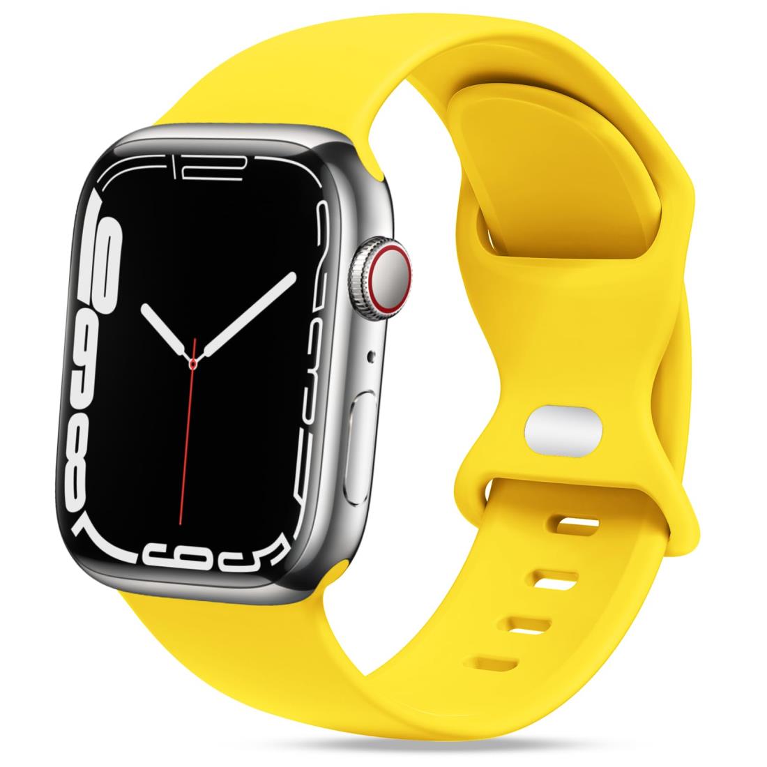 THWALK コンパチブル Apple Watch バンド ベルト 柔らかいシリコン素材のスポーツバンド 防水性 通気性 耐久性 柔軟 運動 おしゃれ 38mm 40mm 41mm 42mm 44mm 45mm 49mm S/M M/L アップルウォッチ Ultra 2/Ultra SE Series 9/8/7/6/5/4/3/2/1 に対応 (イエロー, 38mm/40mm/41