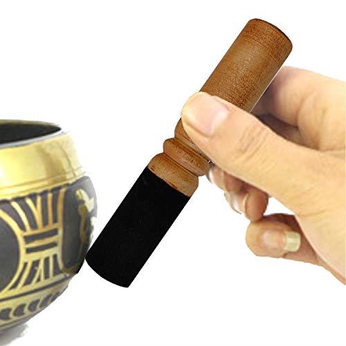 OnlyTime シンギングボウル 専用 スティック 羊皮巻き【直径7cm～13cmボウル用】桃の木 木製 柔らかな音色 おりん 棒 (羊革巻き木製スティック 3号)のサムネイル