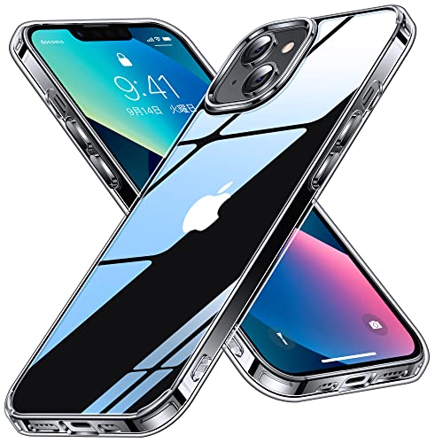 CASEKOO iPhone13 用 ケース クリア 耐衝撃 黄ばみ防止 米軍MIL規格 耐久性 SGS認証 カバー ストラップホール付き ワイヤレス充電対応 2022年新型 アイフォン 13用 カバー 6.1 インチ ケース(クリア)