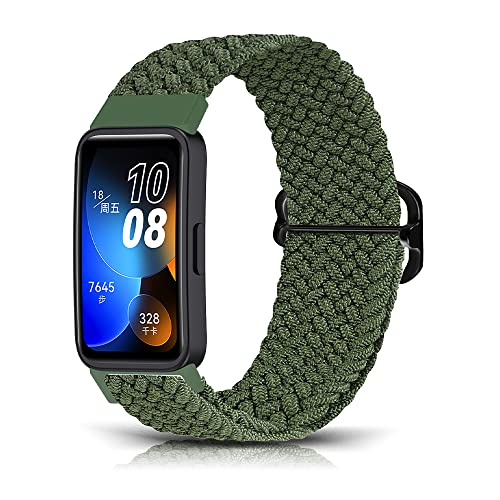 [MosFoil] HUAWEI Band 8 対応 バンド 交換ベルト サイズ調節可能 編組バンド ナイロン製 弾力性 皮膚..