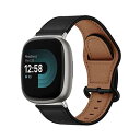 [SeGinn] レザーバンド Fitbit Versa 4 / Versa 3 / Sense 2 / Sense 対応 バンド 革 交換バンド 高級 簡単取付 ビジネス 軽量 ベルト サイズ調節可能 交換バンド コンパチブル Fitbit Versa 4 / Versa 3 / Sense 2 / Sense バンド（黒）