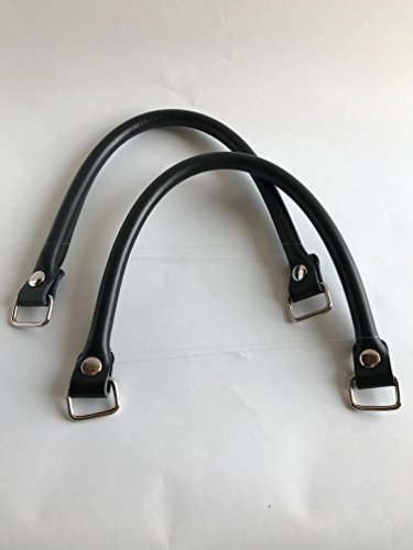 楽天ケーディーラインストアRTremaga トレマーガ 黒 バッグ持ち手 本革 かばん取っ手 ビジネスバッグ修理用 補修用持ち手 バッグハンドル 手芸用持ち手 本革 牛革 リアルレザー レザー 持ち手 着脱可能 自分で取り替えられる持ち手 交換用持ち手 D菅は金具ついていません