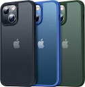 【本体の色 5色】CASEKOO iPhone13ケース 耐衝撃 滑り止め 指紋防止 米軍MIL規格 ストラップホール付き SGS認証 黄変防止 耐久性 カバー ワイヤレス充電対応 あいふぉん13ケース 用 6.1インチ ケース(マットグリーン）