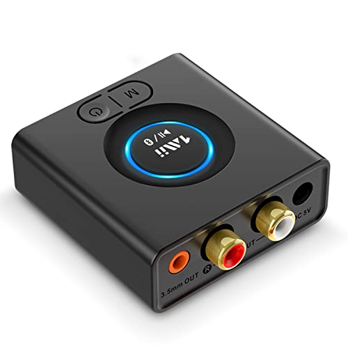1Mii Bluetooth レシーバー RCA AUX 5.0 オーディオレシーバー ブルートゥース 受信機 APTX LL/APTX/AAC対応 スピーカー/サウンドバー/車を接続して 携帯電話/タブレット/PCからステレオ の音楽をワイヤレス受信するために使用します ミニ バッテリー内蔵 dac ブルートゥー