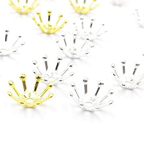 【BEAUTY PLAYER】座金 花座 つまみ細工 蕾 つぼみ パール金具 外径9.5mm フラワー イヤリング アクセサリー パーツ 手芸 クラフト ハンドメイド DIY材料 ゴールド 50個 シルバー 50個 (9.5mm)