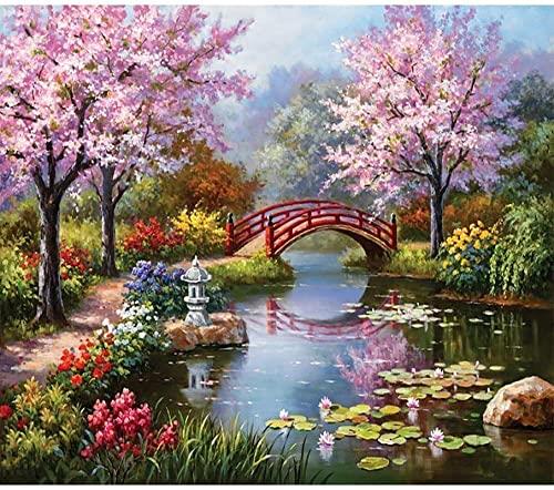 Amyaker ダイヤモンドアート キット ダイアモンドビーズ絵画キット DIY 手作り絵画 手芸キット モザイクアート 5D モザイクアート ダイヤモンド塗装 全面貼り付けタイプ 30x40cm 春の風景