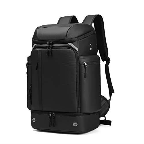 SUNOGE リュック メンズ リュックサック スクエア バックパック 大容量 ビジネスリュック 防水 15.6インチ PC ラップトップバック USB充電ポート 保冷 黒 軽量 40L 撥水加工 出張 旅行 通学 通勤 アウトドア