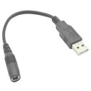 【カモン(COMON)製】DC(外径5.5φ/内径2.1φ)メス→USB2.0(A：オス)変換ケーブル【5521-2A】