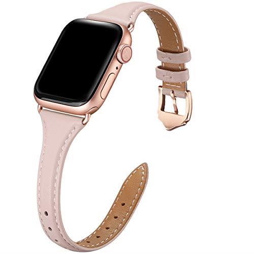 WFEAGL コンパチブル apple watch バンド 38/40/41mm,コンパチブル アップルウォッチ バンド iWatch series SE 7/6/5/4/3/2/1,トップグレード革 スリム&薄型交換用リストバンド (38/40/41mm,ピンクの砂 バンド+ローズゴールド アダプター) WFEAGL コンパチブル apple watch バンド 38/40/41mm,コンパチブル アップルウォッチ バンド iWatch series SE 7/6/5/4/3/2/1,トップグレード革 スリム&薄型交換用リストバンド (38/40/41mm,ピンクの砂 バンド+ローズゴールド アダプター)