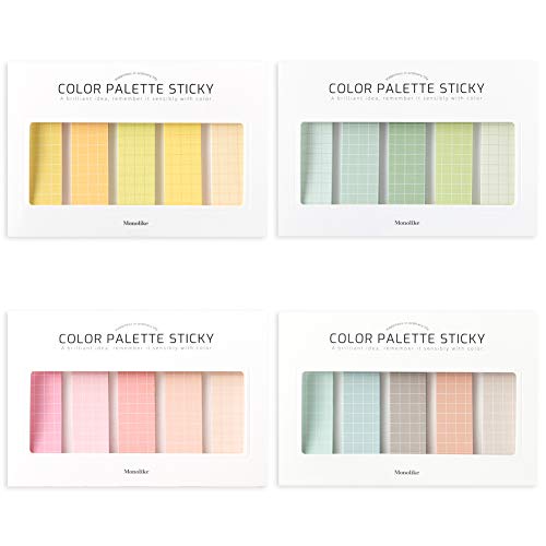 モノライク カラーパレット べとべと グリッド Color palette Sticky Grid 500 C セット 4p - デザイン1個あたり30シート、粘着メモ