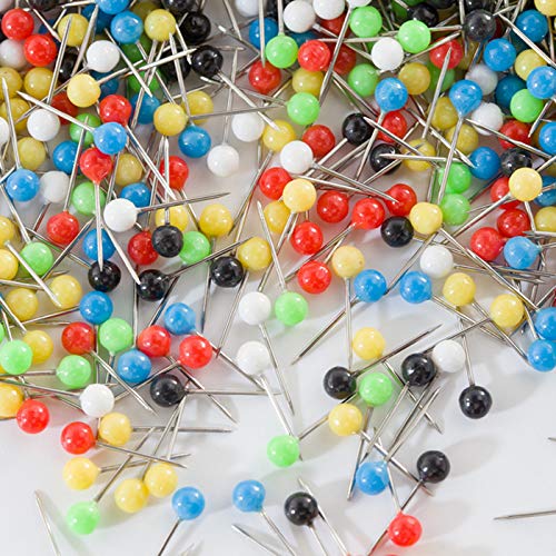 YOUOWO 画鋲 押しピン プッシュピン 6色500枚入り 4*15mm 玉の玉画びょう 押しピン マップピン ボード 地図 掲示板 写真/カレンダー 工芸 建築模型 固定用 収納ケース付き