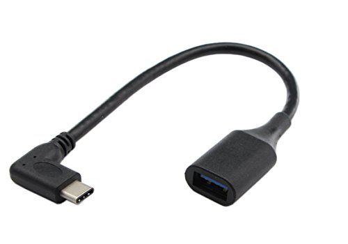 USB-CからUSB 3.0 OTGケーブル、CERRXIAN高速USB 3.0（タイプA）メスからUSB 3.1 C（タイプC）オス90度の角度OTGシンク＆チャージコンバータアダプタケーブルコード（15CM）