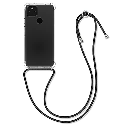kwmobile 対応: Google Pixel 5a 5G ケース - スマホショルダー 携帯ストラップ付 スマホケース 斜めがけ 首掛け - 落下防止 TPU