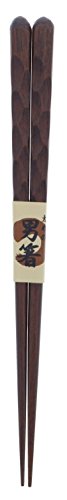 イシダ 日本製 箸 メンズ用 太め 乱彫 一半 木製 (天然木) 漆 先角 23.5cm