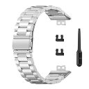 [SOOYEEH] HUAWEI用 Watch FIT / Watch FIT new / Watch FIT Elegant用 バンド 交換バンド ベルト ステンレス製 4色可選 ファーウェイ用 Watch Fit / Watch FIT new / Watch FIT Elegant用 金属ベルト 耐衝撃 防汗 ビジネス風 装着簡単（シルバー）