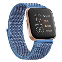 Vanua for Fitbit Versa2 バンド/Fitbit Versa/Versa Lite/Versa SE バンド ナイロン 交換ベルト 柔らかい ナイロンバンド スポーツバンド 調節可能 (ケープブルー)