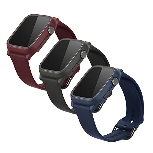 Apple Watch アップルウォッチ 4 ・ 5 ・ 6 ・ SE 用 ガラスケース一体型シリコンバンド 44mm 40mm (40mm, ブラック) Apple Watch アップルウォッチ 4 ・ 5 ・ 6 ・ SE 用 ガラスケース一体型シリコンバンド 44mm 40mm (40mm, ブラック)