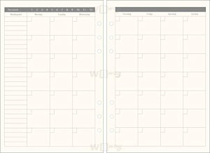 WBway 手帳リフィル A5サイズ 月間 マンスリー スケジュール 6穴 「今すぐ始められる」 日付なしタイプ システム手帳 リフィル 大容量44ヶ月分 2023 2024 A5