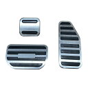 YANMW ジムニー ペダルブレーキアクセルカバー 適合スズキ新型ハスラー クロスビーアルト ラパン アルトターボ スペーシアギア ソリオ ソリオバンディット ワゴンRスティングレー スイフト アルミフット ペダル 取付簡単 3点セット(銀)