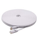 LANケーブル 20m 有線ケーブル ランケーブル フラットタイプ CAT6準拠 有線lanケーブル RJ45コネクタ フラットケーブル サーバー 企業様向け 業務用 屋外用 カテゴリ6(ホワイト)