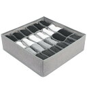 Skycase 靴下収納ボックス インナー収納ボックス 折り畳み 24マス 引き出し仕切り オーガナイザー 収納ケース クローゼット 衣類 ソックス スカーフ ネクタイ靴下 小物収納 防塵 防湿 通気 省スペース (グレー)